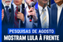 Pesquisas de agosto mostram Lula à frente no 1º turno e disputa apertada com Flávio no 2º